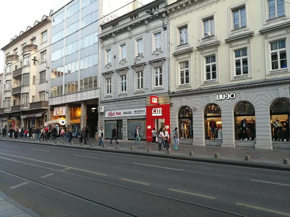 Austro-Hungarian facades along a Sarajevo boulevard