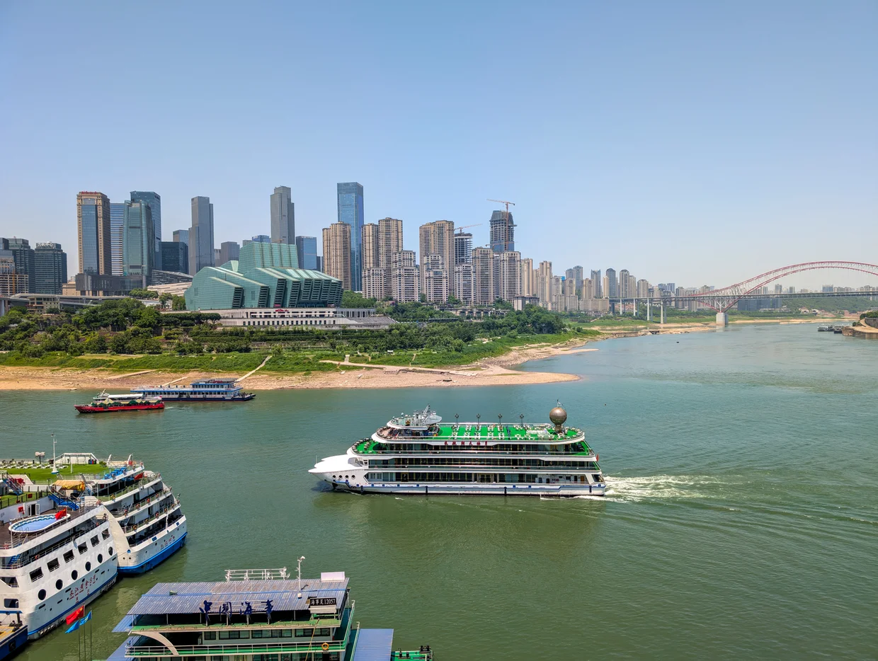 Confluence of the Yangtze and the Jialing rivers in Chongqing