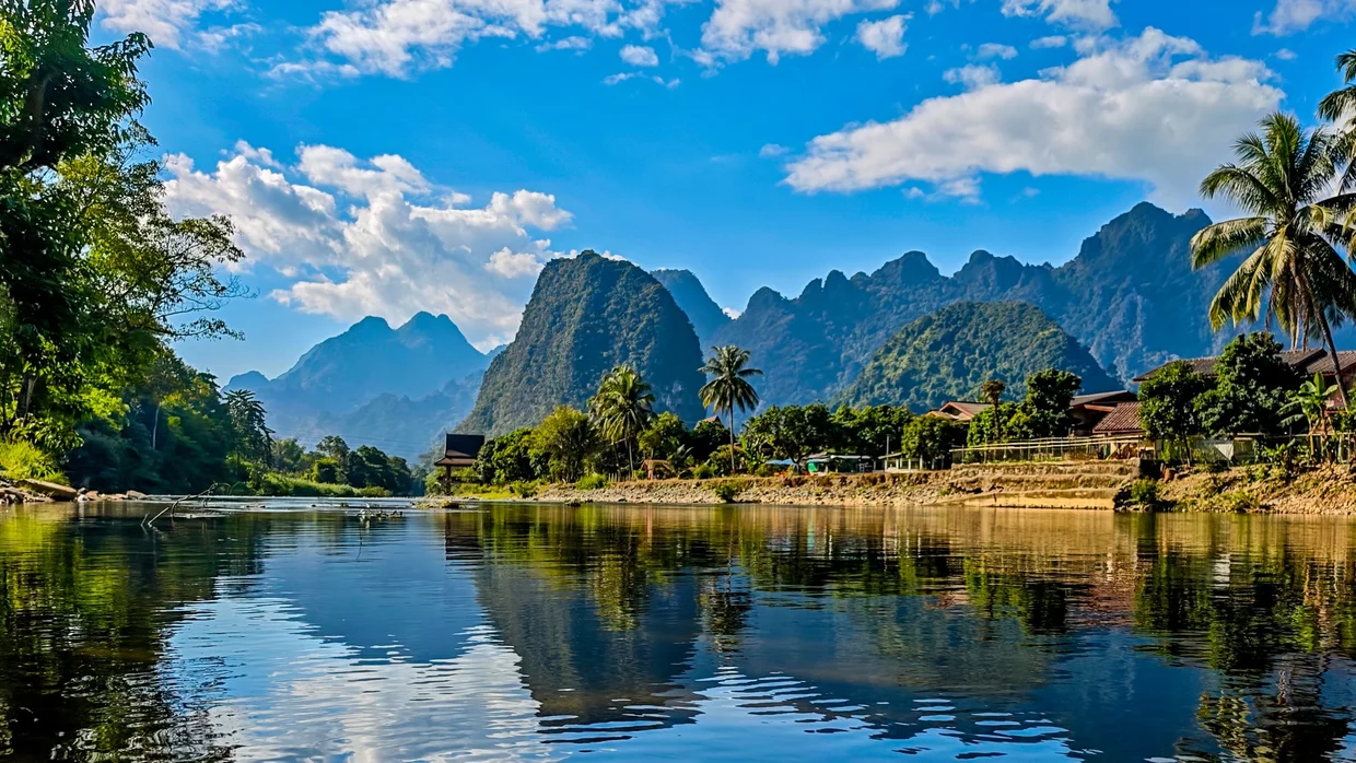 River winding through karst mountains
