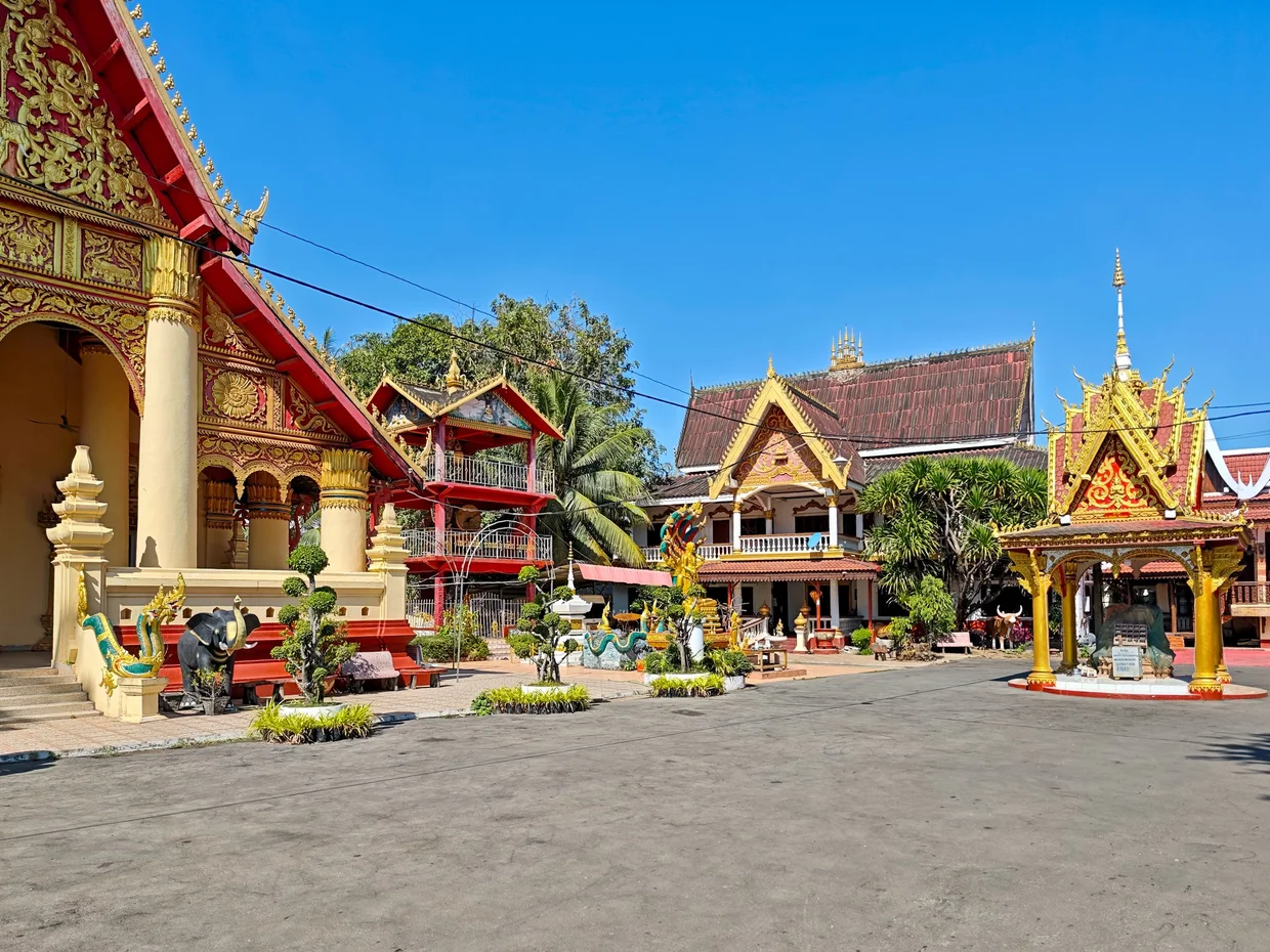 A Buddhist temple complex in Vientiane