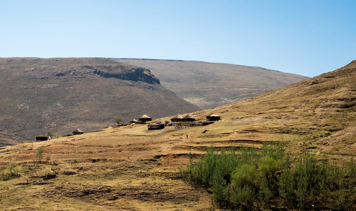 A mountain village in Lesotho's highlands