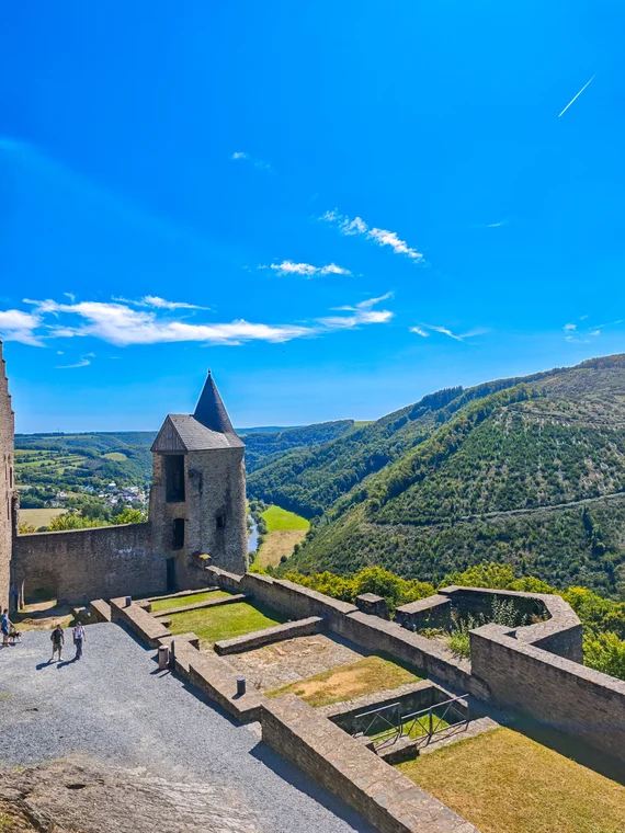castle ruins with valley view