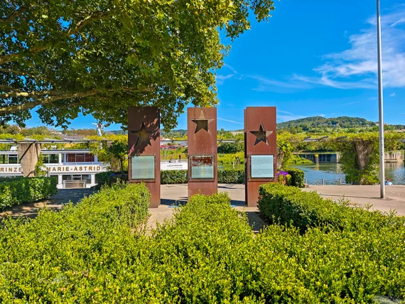 Schengen monument by the river