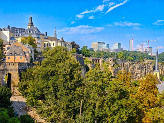 old town cliffs with modern skyline