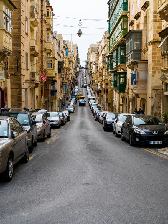 Valletta's streets lined with traditional gallariji balconies