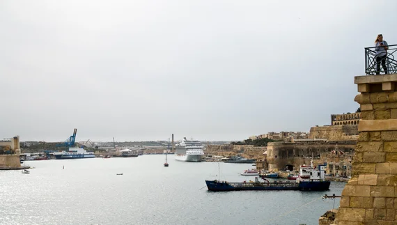 View from Valletta's bastions across the harbour
