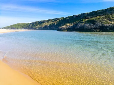 Crystal clear water at a sheltered cove