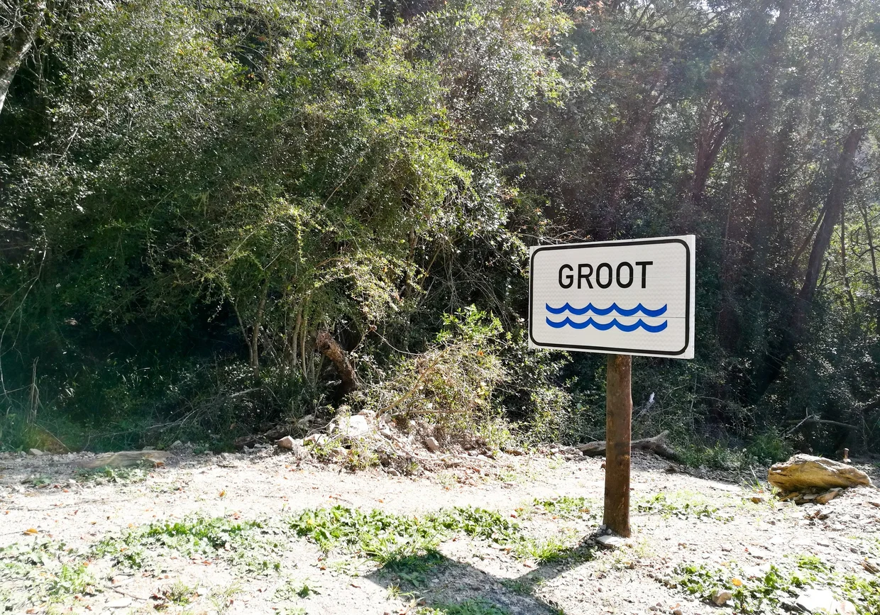 The Groot river sign on the Garden Route