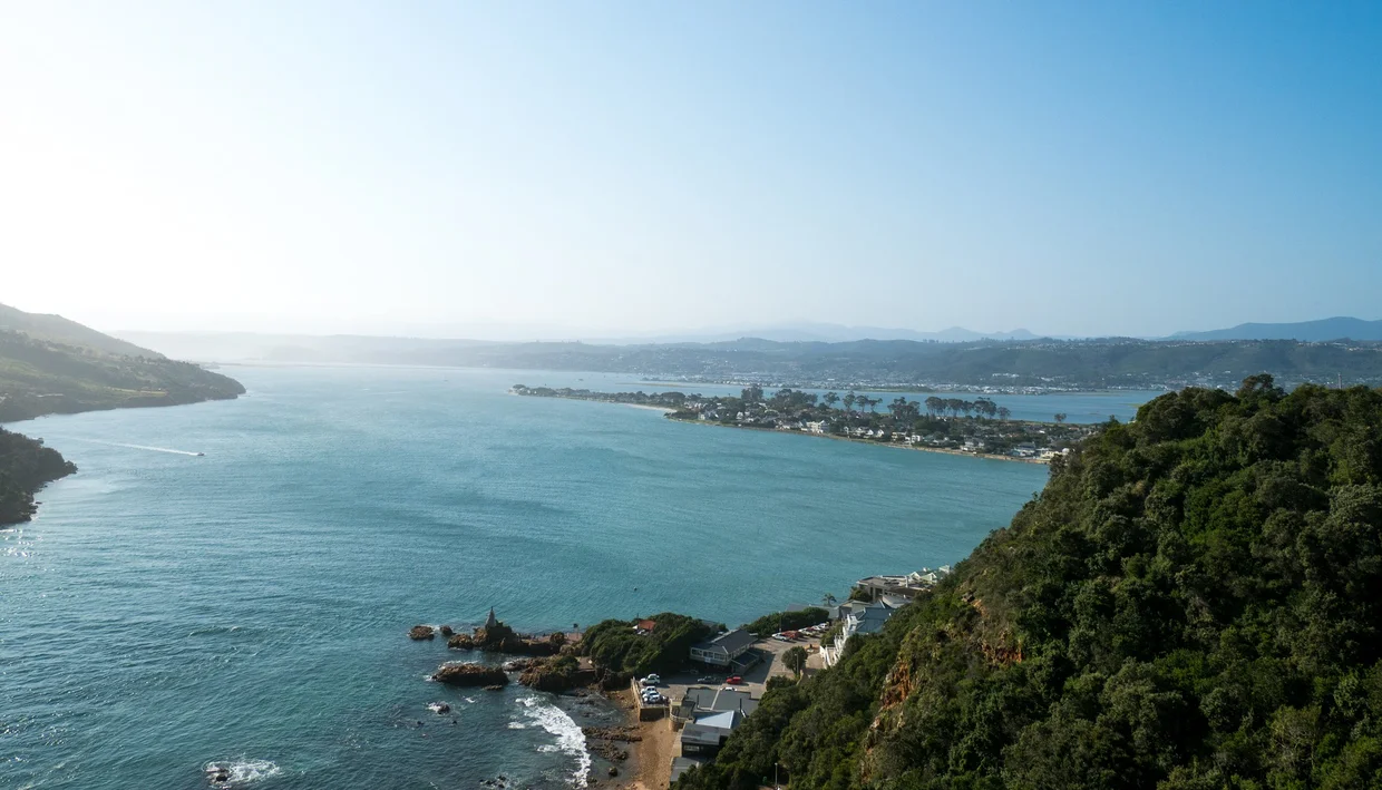 The Knysna Heads and lagoon, viewed from above
