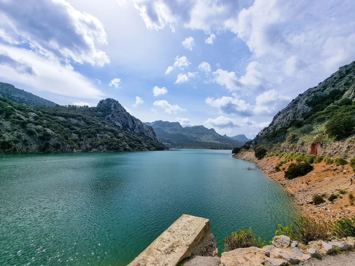 Turquoise reservoir in the Serra de Tramuntana
