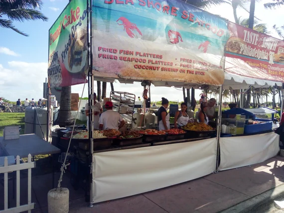 Seafood stand on the beachfront